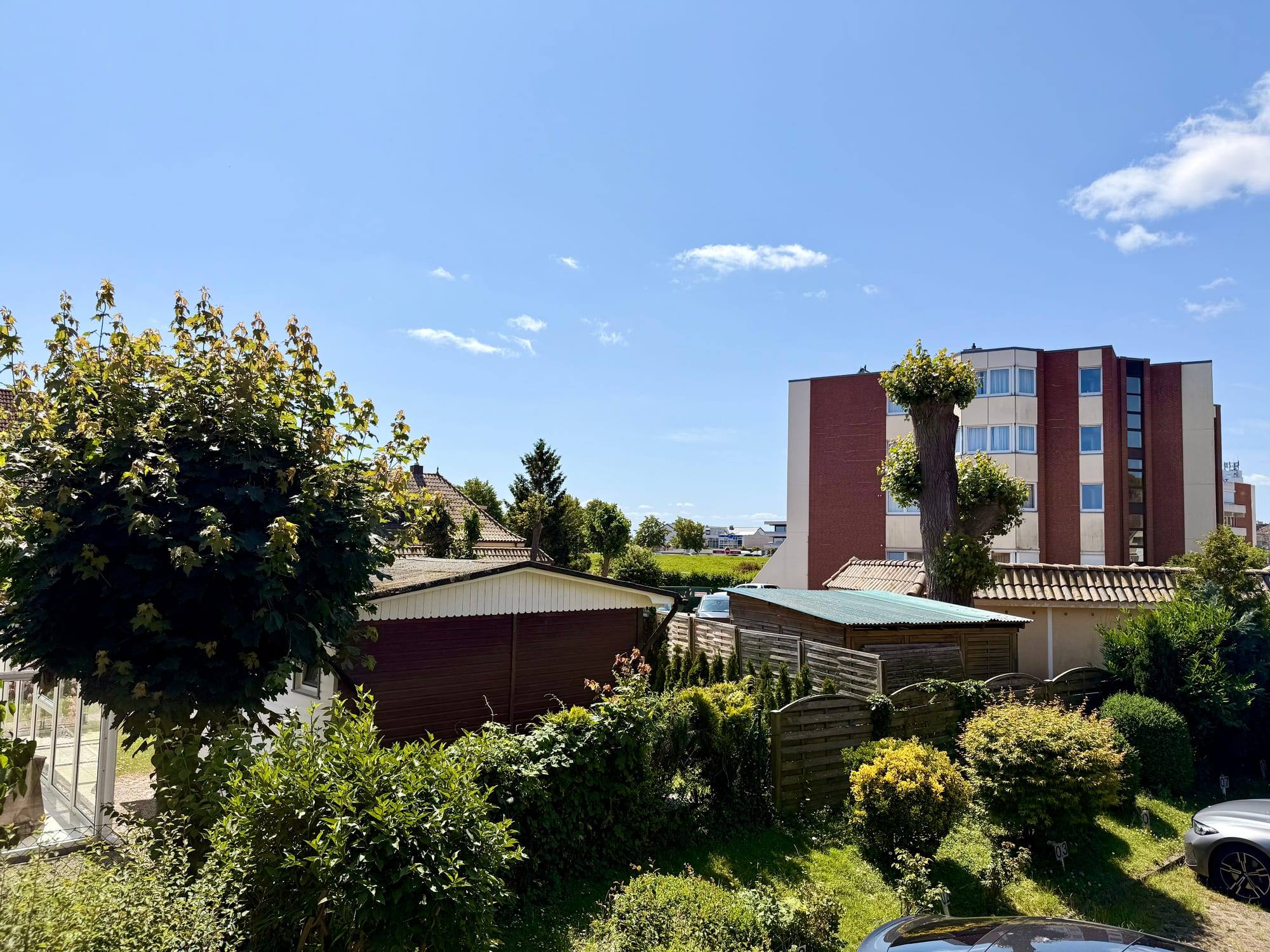 View from the balcony across the garden