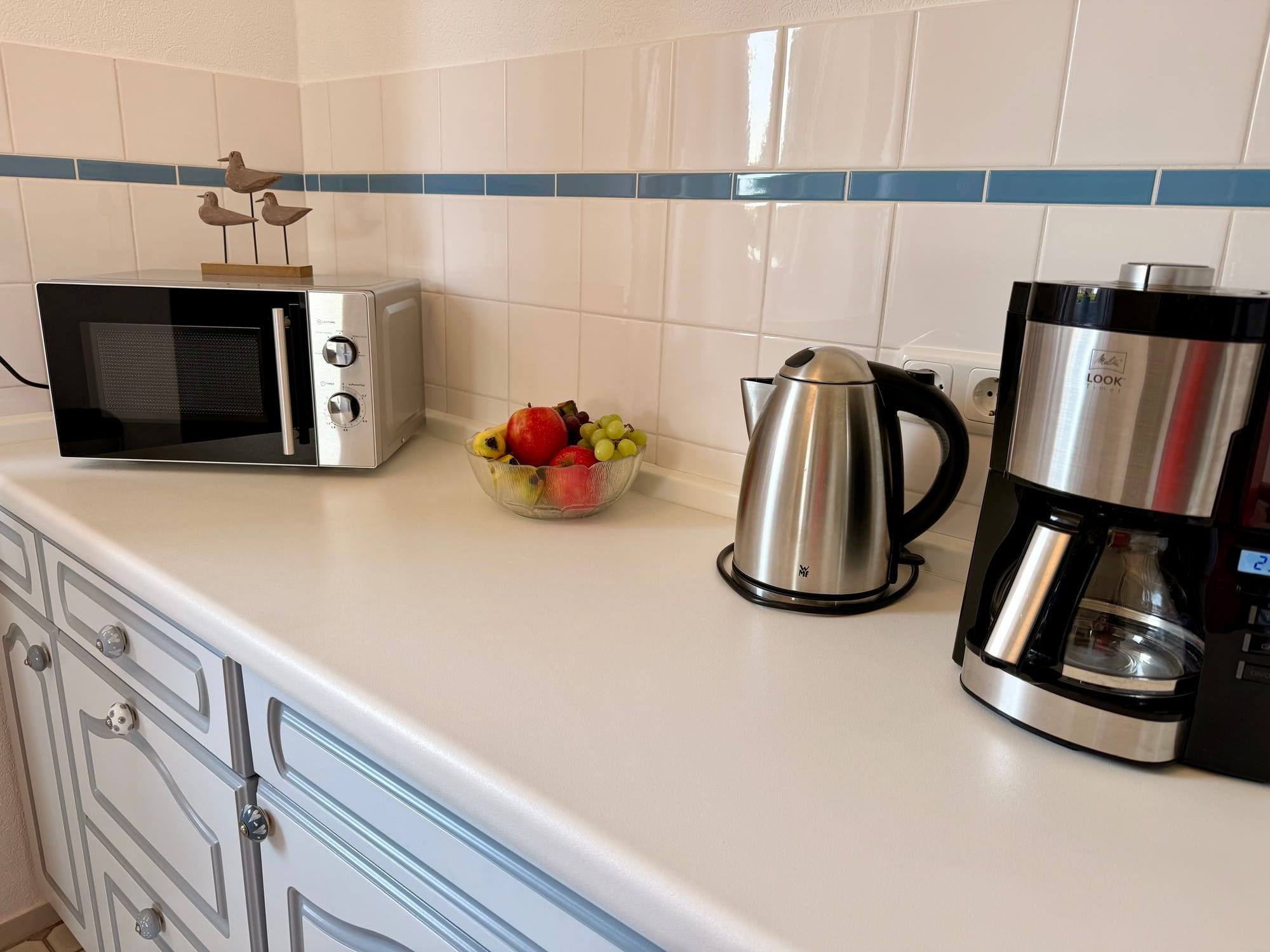 Microwave, kettle and filter coffee machine